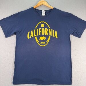 Vintage Cal Berkeley Football T-Shirt Adult Large Blue‎ Graphic Gildan NCAA Y2K